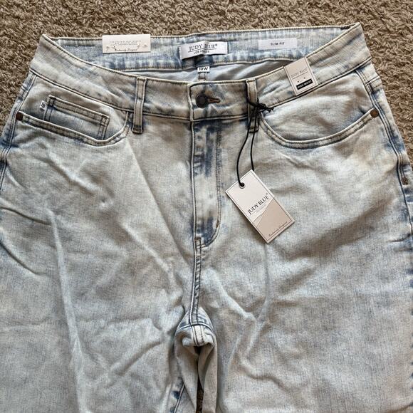 Judy Blue Jeans Women 18W Blue Denim Ultra Acid Wash Slim Fit High Waist NWT - Picture 4 of 11